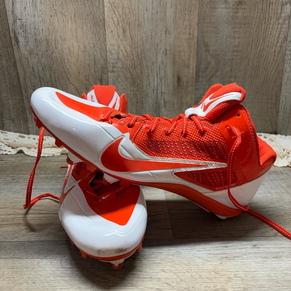Nike Alpha Pro Football Cleats Men's Sz 15White/orange 599025-181 shoes*READ* - Picture 4 of 13